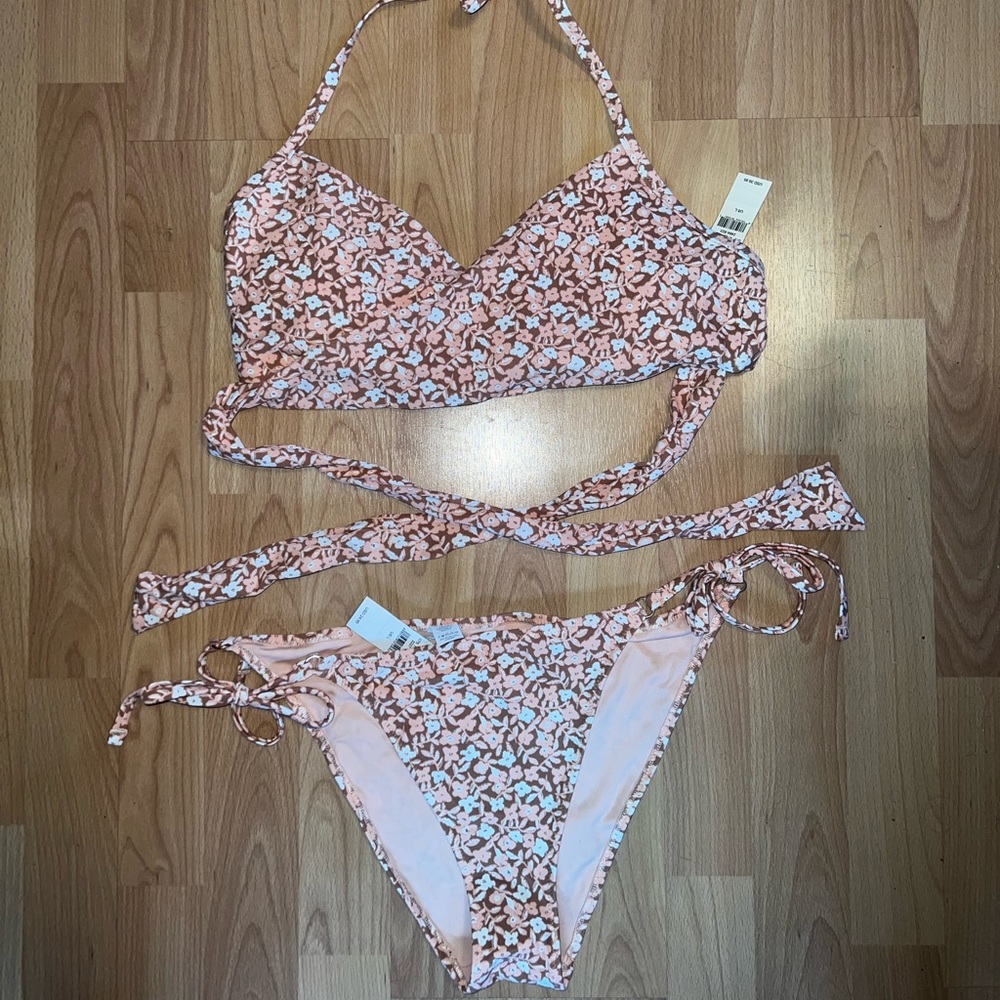 Aerie Pink Floral Bikini Set